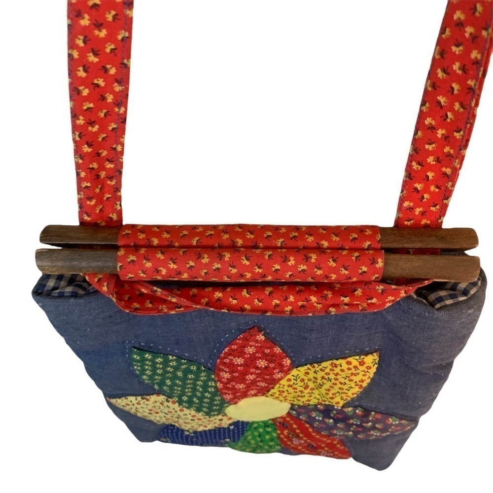 Vintage Handmade Patchwork Purse - image 4